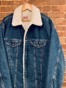 ★実寸XL/希少！1980'sヴィンテージリーバイス.Levi's.裏ボア付きデニムコート.Vintage.古着.Gジャン.ルードバイカー.西海岸サーフスタイル