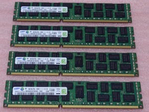 ＃Samsung M393B1K70DH0-YK0 4枚セット *PC3L-12800R/DDR3L-1600 ECC REG/Registered 240Pin DDR3 RDIMM 32GB(8GB x4) 動作品