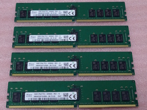 ◆SK hynix HMA82GR7DJR8N-XN 4枚セット *PC4-25600/DDR4-3200/PC4-3200AA ECC REG/Registered 288Pin DDR4 RDIMM 64GB(16GB x4) 動作品