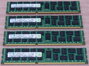 ◎Samsung M393B1K70DH0-YK0 4枚セット *PC3L-12800R/DDR3L-1600 ECC REG/Registered 240Pin DDR3 RDIMM 32GB(8GB x4) 動作品