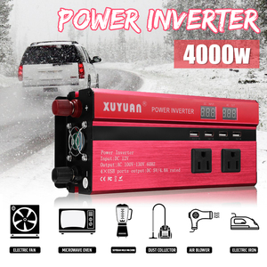 ☆新品・未使用☆☆送料無料☆ インバーター（赤）入力DC12V 出力AC110V 連続出力4000W トランスコンバータ充電器ソーラー lcdディスプレイ