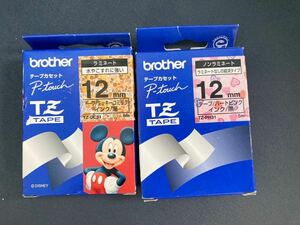 送料無料　未使用★ブラザー　ラベルプリンター用テープ　テープカセット　TZシリーズ　ミッキーコミック　ハート　2個★