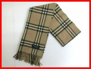 2311★F-1404★BURBERRY LONDON バーバリー ロンドン マフラー ノバチェック カシミヤ100%　中古