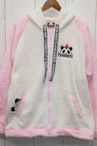 PANDIESTA JAPAN 熊猫刺繍 ウサ耳 バニーパンダ フリース ジップアップパーカ / Lサイズ / ピンク / パンディエスタ_画像2