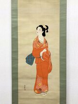 【模写】Y1345 上村松園「美人図」絹本 日本画家 京都の人 人が書いたもの_画像1