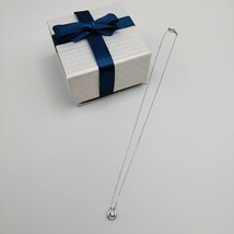 K10WG チェーンネックレス/0.05ct0.01ctダイヤ付/ホワイトゴールド/レディース アクセサリー/ファッション/美品_画像1