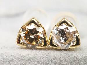 【2395P】K18ゴールド 天然ダイヤモンド 計0.50ct/0.25ct/0.25ct/0.6g ピアス