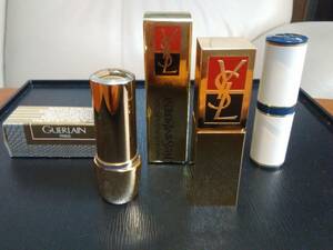 未使用　口紅　リップスティック　GUERLAIN ゲラン 赤系　YSL イヴサンローラン 赤系　Dior クリスチャンディオール オレンジ系　3本セット