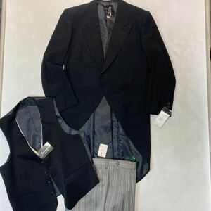  new goods with translation super-discount mo- person g coat high class BUCKINGHAM extrablack 3 piece wool 100% setup size A6 high class formal adjuster made in Japan 
