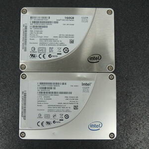 【2台まとめ売り/検品済み】Intel SSD 160GB SSDSA2BW160G3H 2.5/SSDSA2M160G2LE 2.5 (使用時間：3143h・3283h) 管理:チ-37