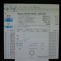 【2台まとめ売り/検品済み】Apacer PANTHER SSD 240GB AP240GAS340G (使用時間：112h・130h) 管理:チ-52_画像5