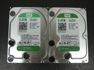 【2台まとめ売り/検品済み】WD 2TB HDD WD20EZRX 【使用時間39h・41h】 管理:セ-06