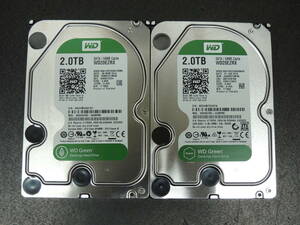 【2台まとめ売り/検品済み】WD 2TB HDD WD20EZRX 【使用時間201h・383h】 管理:セ-10