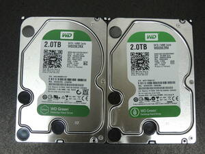 【2台まとめ売り/検品済み】WD 2TB HDD WD20EZRX 【使用時間1729h・1797h】 管理:セ-12