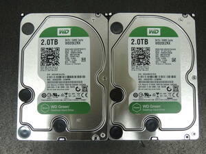 【2台まとめ売り/検品済み】WD 2TB HDD WD20EZRX 【使用時間2477h・3230h】 管理:セ-13