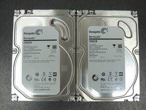 【2台まとめ売り/検品済み】Seagate 2TB HDD ST2000DM001 【使用時間334h・341h】 管理:セ-71