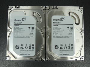 【2台まとめ売り/検品済み】Seagate 2TB HDD ST2000DM001 【使用時間6408h・6782h】 管理:セ-72