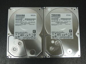 【2台まとめ売り/検品済み】TOSHIBA 2TB HDD DT01ABA200 【使用時間10340h・11189h】 管理:チ-15