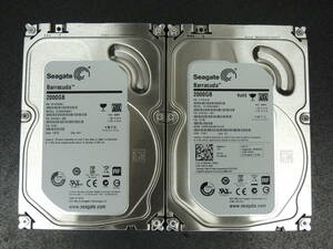 【2台まとめ売り/検品済み】Seagate 2TB HDD ST2000DM001 【使用時間229h・282h】 管理:チ-42