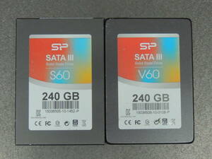 【2台まとめ売り/検品済み】SP S60 SSD 240GB/SP V60 SSD 240GB (使用時間：2h・4113h) 管理:チ-62