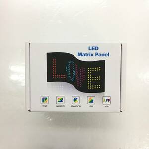 【1円オークション】 QBZDOUA JTPD-03 LEDマトリックスパネル 14.7x3.6インチ LEDディスプレイボード ポータブルRGBパネル TS01A001028