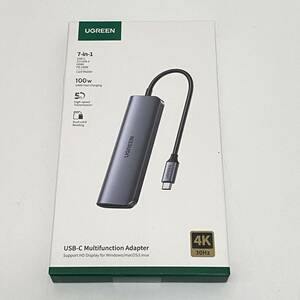 【1円オークション】UGREEN USB-Cハブ 7-IN-1 USB ハブ Type-C PD100W急速充電 USB-C 5Gbps高速転送 4K HDMIハブ カードリーダー SI01P48