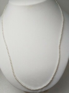 ☆ P.真珠志摩専科 　淡水 真珠 2.5ミリ～3.0ミリ （2.5㎜-3.0㎜） 　超極細　 パール ネックレス 約58㎝