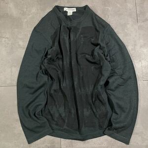 希少　COMME des GARCONS SHIRT コムデギャルソンシャツ■川久保玲　■壁画 プリント　■ニット 長袖Tシャツ　ニットソー　■ヴィンテージ