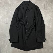 希少　COMME des GARCONS HOMME コムデギャルソンオム　■AD2001 田中オム　■ウールとろ ギャバ　■ハーフ丈 ステンカラー コート_画像1