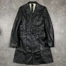 超希少　COMME des GARCONS PLUS コムデギャルソンオムプリュス　■AD2016 甲冑期　■スタッズ カシメ レザー　■ロング ジャケット コート_画像1