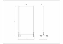 【法人様限定】送料無料 新品　シンプルスクリーン掲示板W800 グリーン XPS材（キャスター仕様）RFSCR-GNXCA_画像7