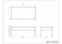 【法人様限定】送料無料 新品 応接センターテーブル ワイド棚付き W1100xD550 ダーク RFCFT-1155DA_画像5