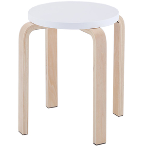 【法人様限定】送料無料 新品 木製丸椅子 ホワイト Z-SHSC-1WH
