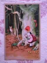 アンティーク　古いポストカード・絵葉書　* おとぎ話・赤ずきんちゃん * 　F. バウムガルテン　１９３０年代_画像1