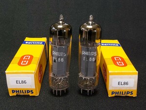 ♪♪Mullard/Philips EL86 (6CW5) 出力管 同一ロット NOS品ペア #2439、英国ムラード製造♪♪