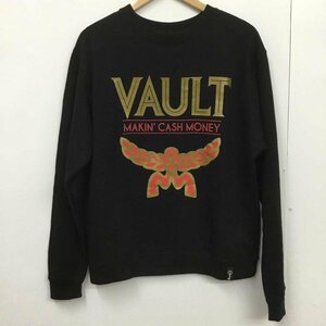 USED S 古着 トレーナー 長袖 スウェット プリント 裏起毛 Sweat Sweatshirt 黒 / ブラック / 10072416