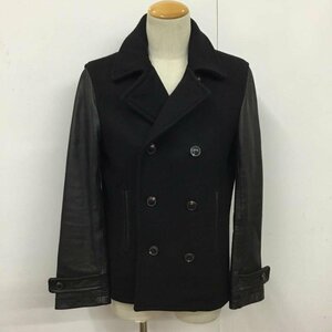 SERGEANT SALUTE 48 サージェントサルート コート ピーコート 袖レザー 牛革 Coat 黒 / ブラック / 10083418