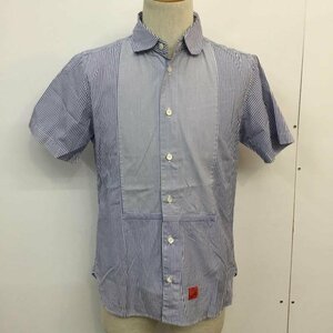 DICO TAILORED 44 ディコ テーラード シャツ、ブラウス 半袖 ストライプ 半袖シャツ Shirt Blouse 水色 / ライトブルー / 10046677