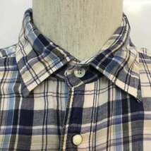 Deluxe Clothing M デラックス クロージング シャツ、ブラウス 七分袖 チェック Shirt Blouse 10053975_画像3