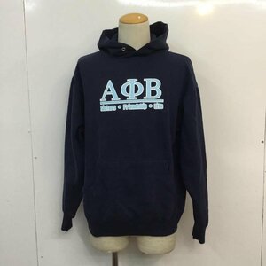 USED S 古着 パーカー 長袖 プルオーバー フーディ ロゴ Hooded Sweatshirt Hoodie 紺 / ネイビー / 10059506