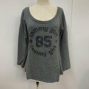 tommy girl XS Tommy девушка футболка длинный рукав тренировочный Logo Sweat Sweatshirt пепел / серый / 10042403