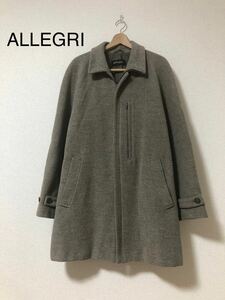 ALLEGRI 上質　ウール90%　コート　ジップアップ　グレー　48 L