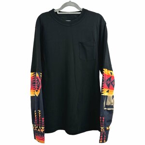 Z121■sacai　サカイ■PENDLETON　21SS ARCHIVE PRINT MIX LONG SLEEVE T-SHIRT　ペンドルトン ロンT 長袖Tシャツ■4サイズ ブラック