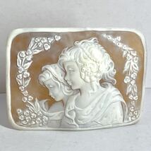 ●シェルカメオ6.2g●n 31ct 55.8×42.7mm 貴婦人 CAMEO 花 アンティーク stone 繊細 ルース 宝石 CC0_画像1