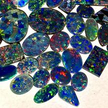 大量!!●ダブレットオパール50点おまとめ 150ct●n ルース 裸石 宝石 ジュエリー jewelry opal モザイク mosaic 遊色_画像1