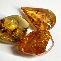 ●天然本琥珀3点おまとめ 200ct●n ルース 裸石 宝石 ジュエリー jewelry アンバー こはく amber コハク DC0 _画像2