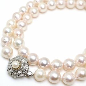●アコヤ本真珠ネックレス●n 36.4g 45cm 7.5-8.0mm珠 パール pearl necklaces silver ジュエリー DH0/EA0