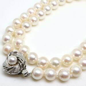 ●アコヤ本真珠ネックレス●n 32.8g 45cm 7.0-7.5mm珠 パール pearl necklaces silver ジュエリー EA3/EA5