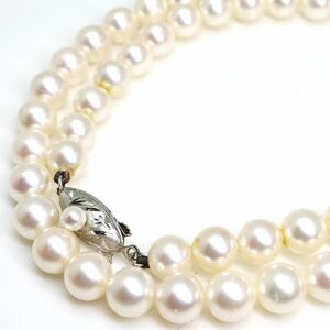 ●アコヤ本真珠ネックレス●n 28.8g 45.5cm 6.5-7.0mm珠 パール pearl necklaces silver ジュエリー EA9/EB5