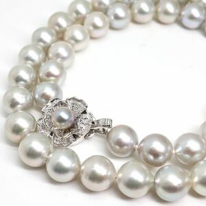 ●アコヤ本真珠ネックレス●d 39.9g 43cm 8.0-8.5mm珠 パール pearl necklaces silver ジュエリー DG0/EA0
